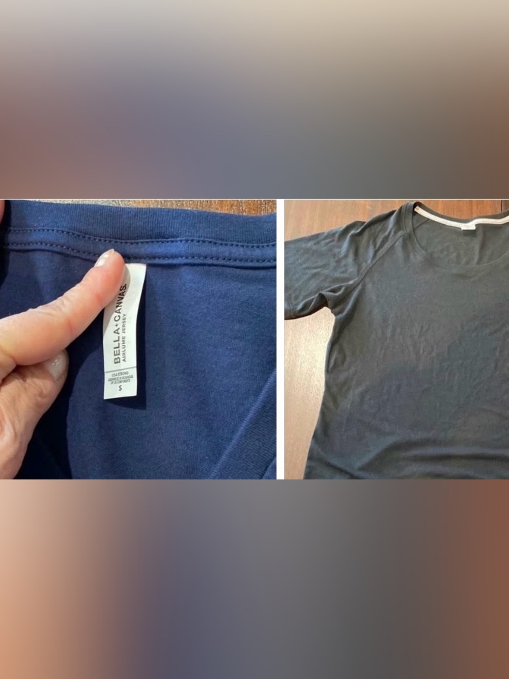 M211 --2 pc Navy V-neck Tee & Black Round neck Tee Sz. Sm